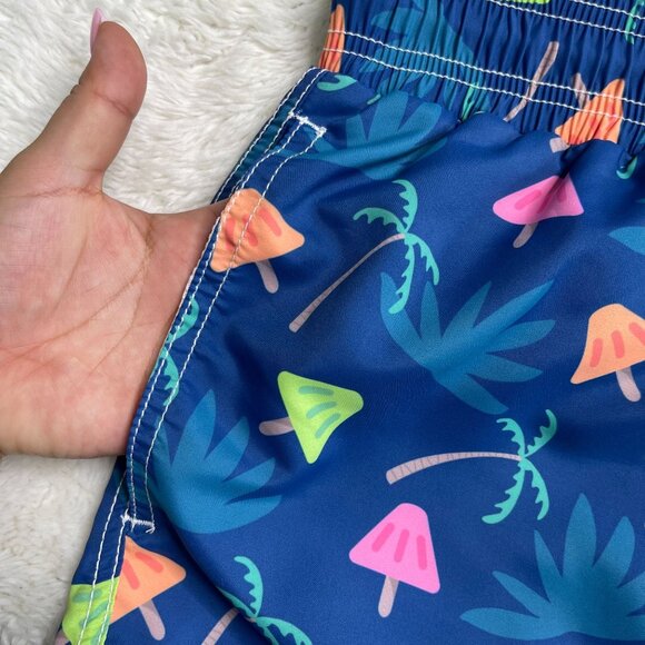 NWT COSTAAZUL Men's Blue Popsicle & Palm Trees Pattern Trunk Shorts Size Medium - Picture 5 of 6